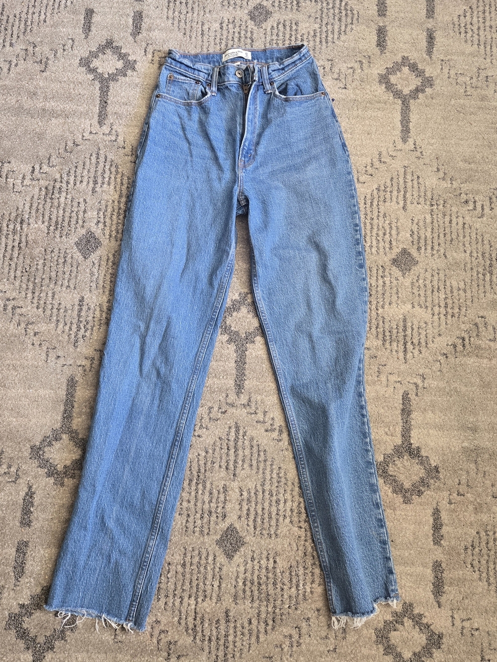 Abercrombie & Fitch Light Blue High-Rise Straight Jeans